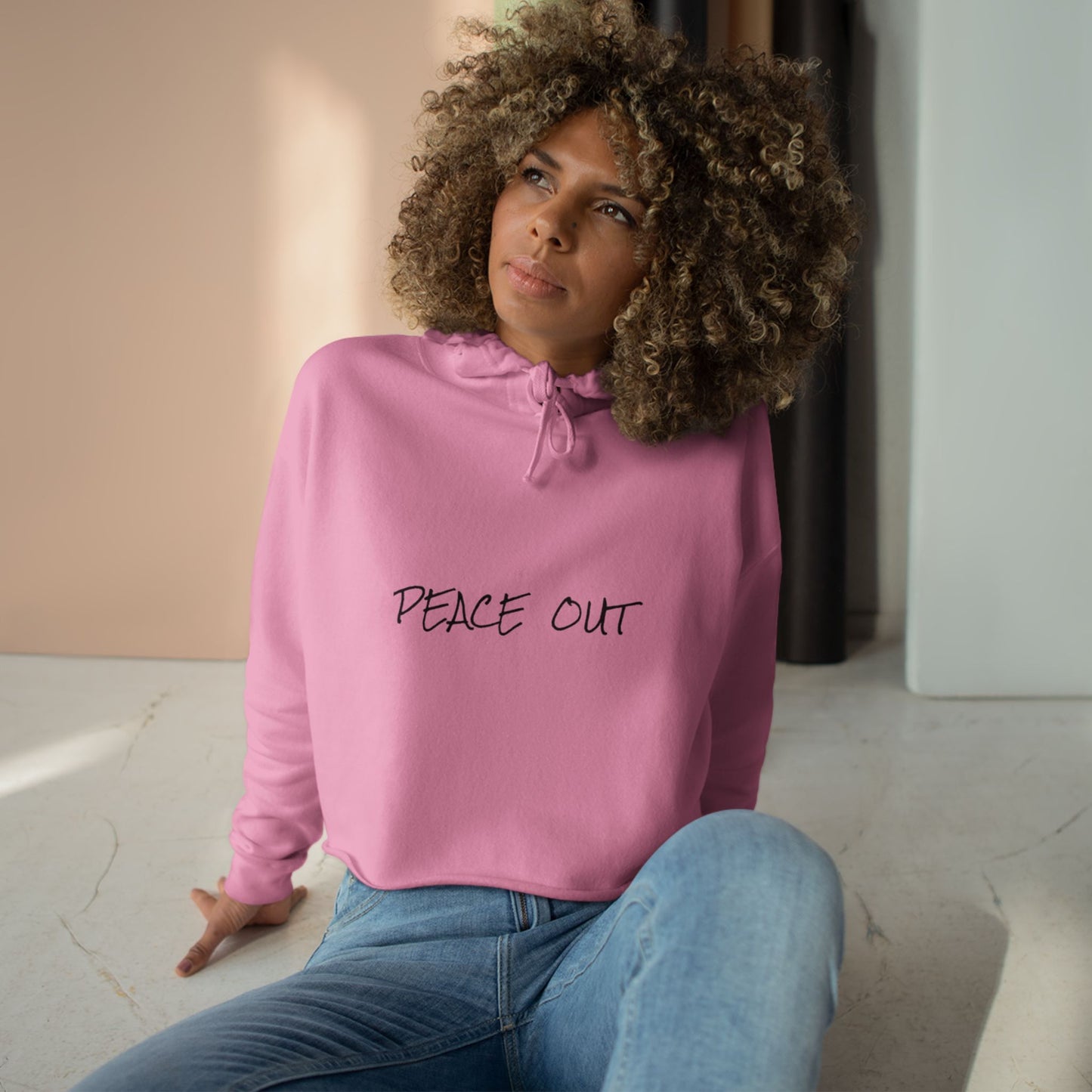 Crop Hoodie -Peace Out