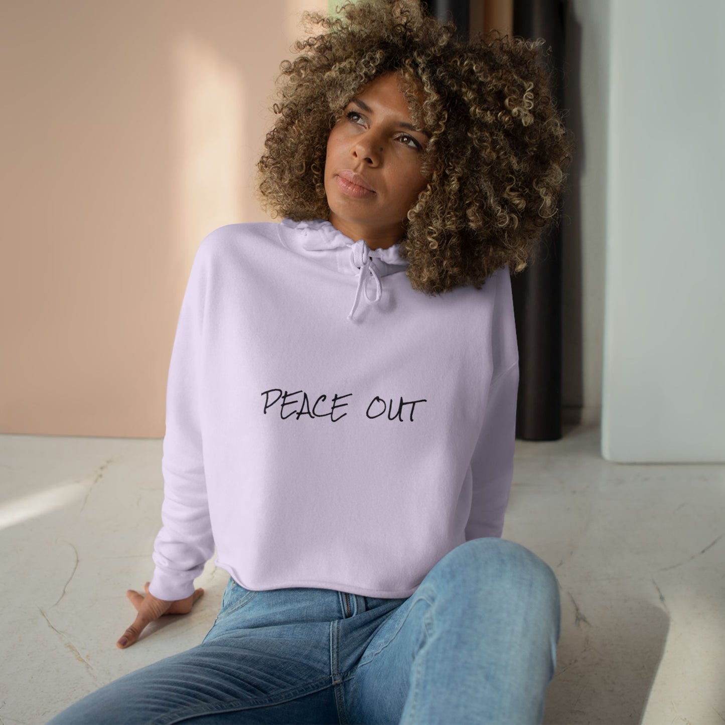 Crop Hoodie -Peace Out