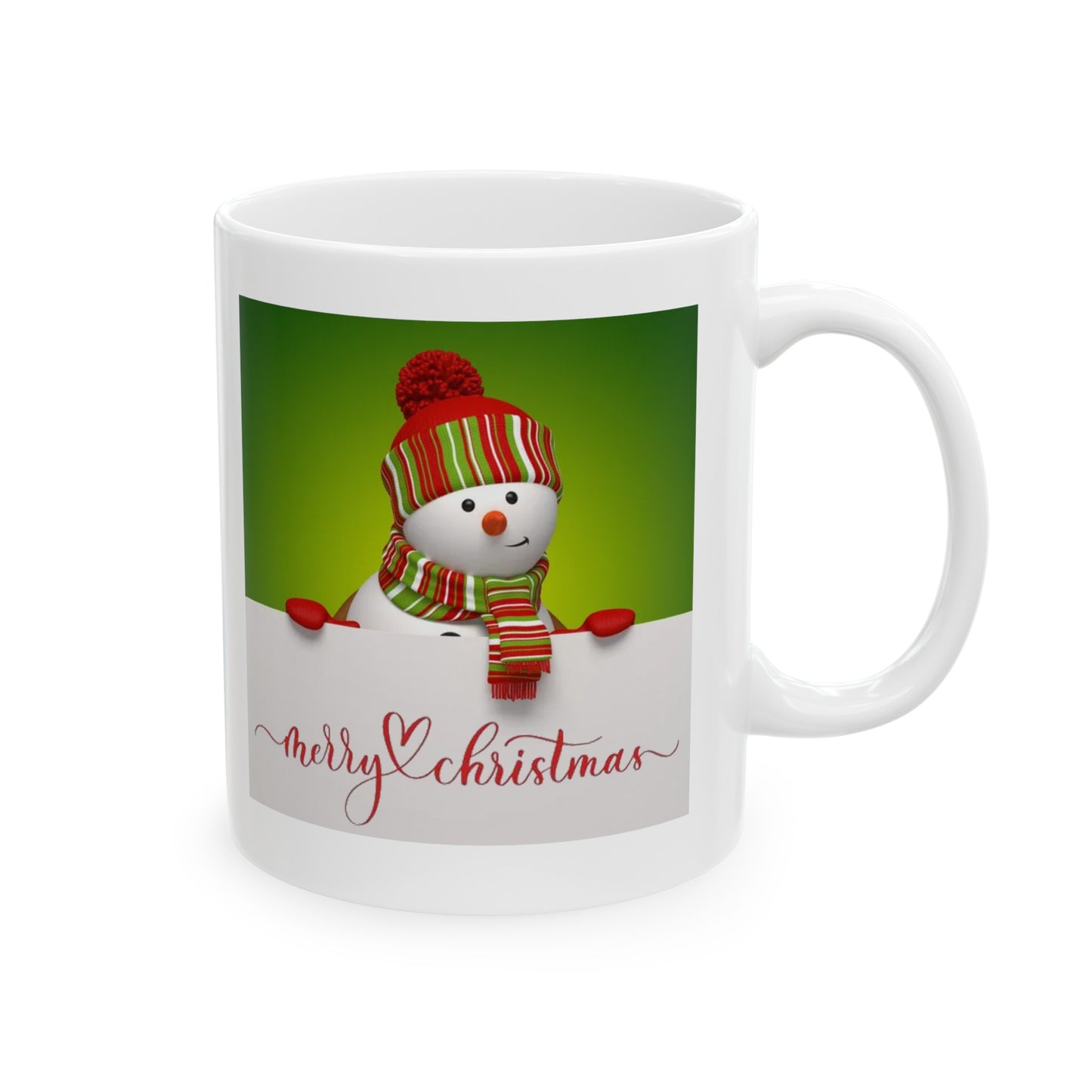 Snowman Sign /Ceramic Mug, 11oz